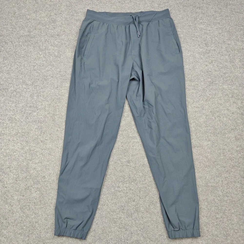 Lululemon Pants Mens Large Blue Woven Jogger Elastic Waist Zip Ankle Pockets